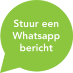 Tekst ballon met de tekst "stuur een whatsapp bericht"